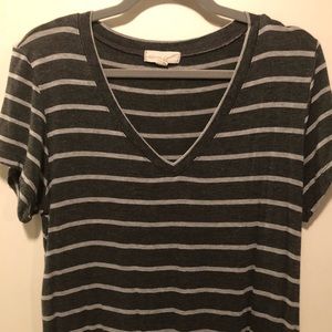 Gray Striped vNeck Tee!
